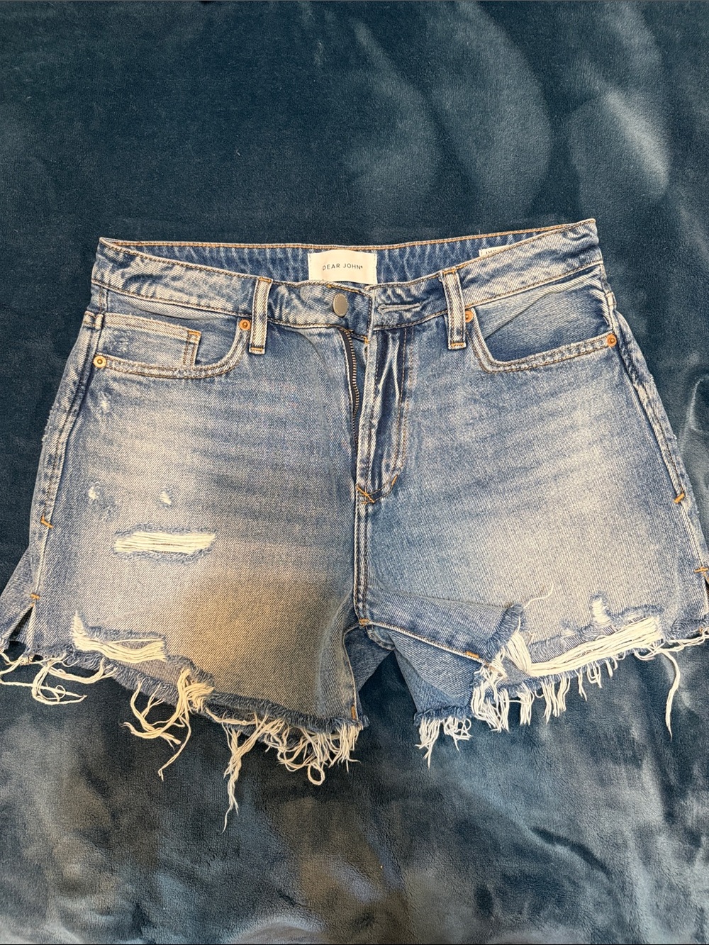 Dear John Light Wash Distressed Denim Cutoff Shorts